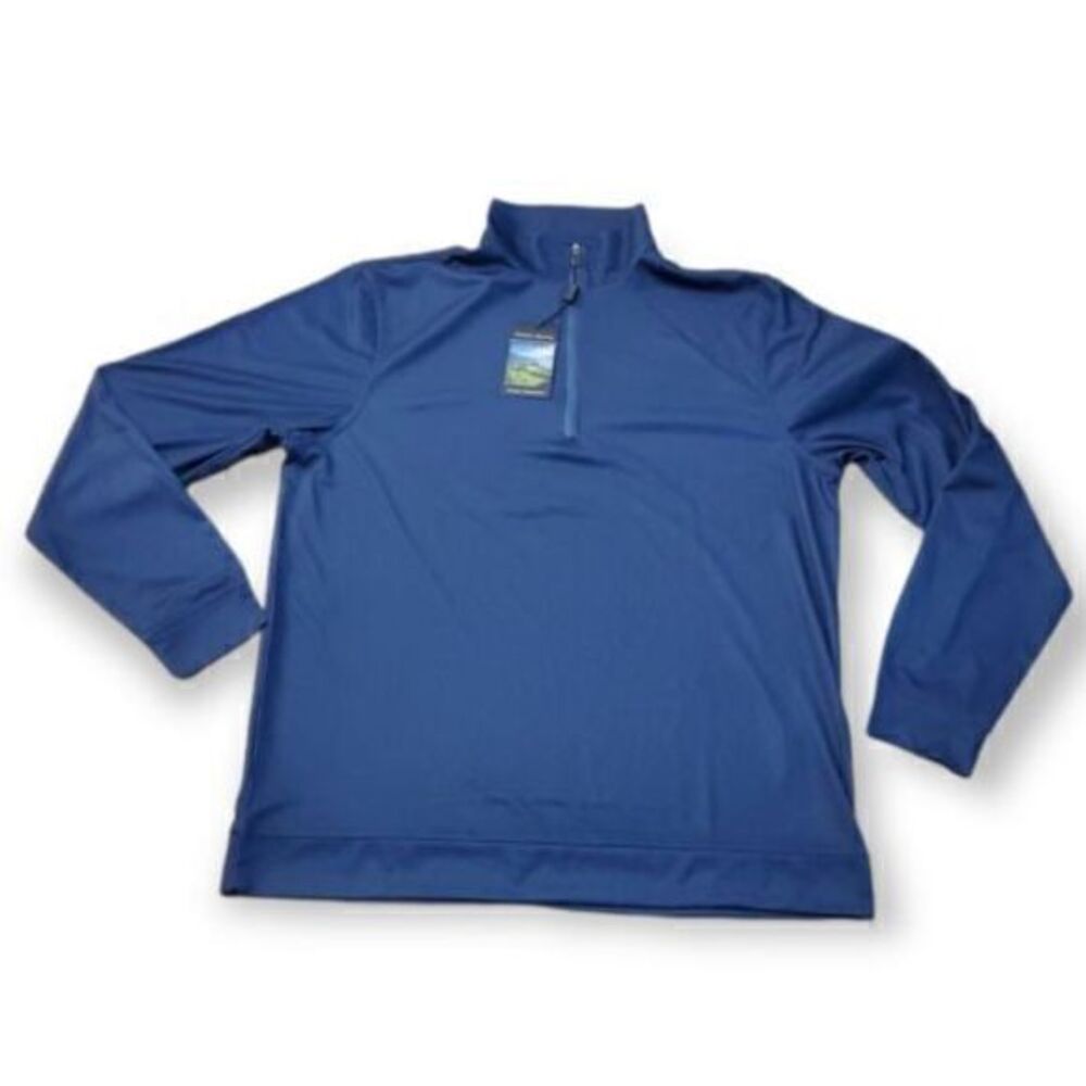 Pebble Beach Dark Blue Performance 1/4 Pullover Long Sleeve Blue Medium